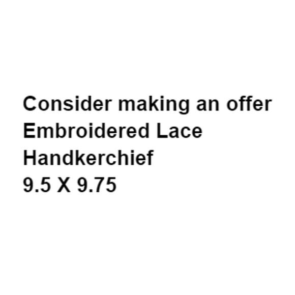 Vtg Lace Embroidered Handkerchief Floral Formal Dainty Vintage Feminine Bridal - Picture 2 of 11